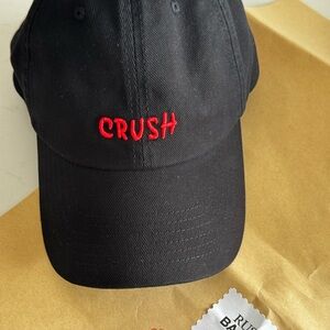 Stylish Black Cap with Red 'CRUSH' Embroidery
